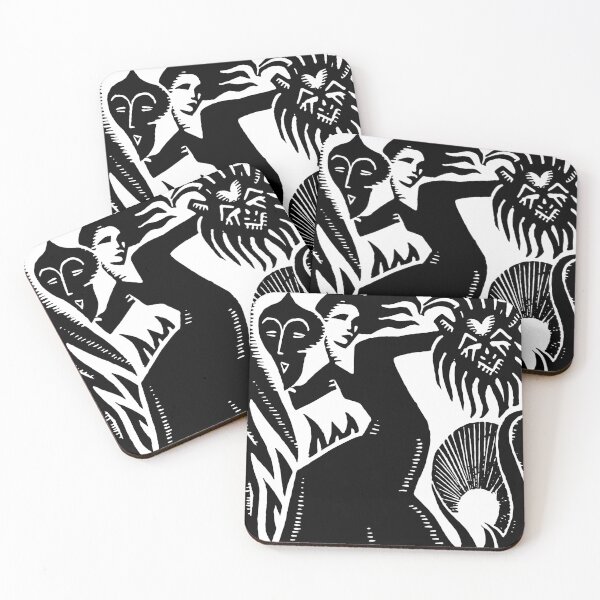 Item preview, Fré Cohen Ex Libris Woman with Masks Bookplate designed and sold by Kathryn Creates.