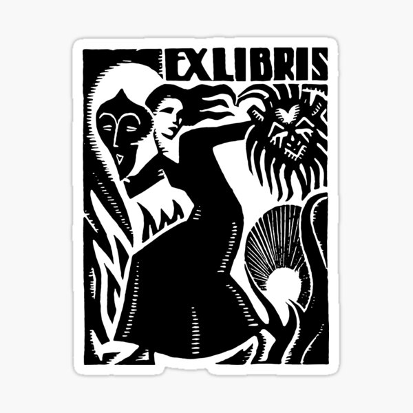 Item preview, Fré Cohen Ex Libris Woman with Masks Bookplate designed and sold by Kathryn Creates.