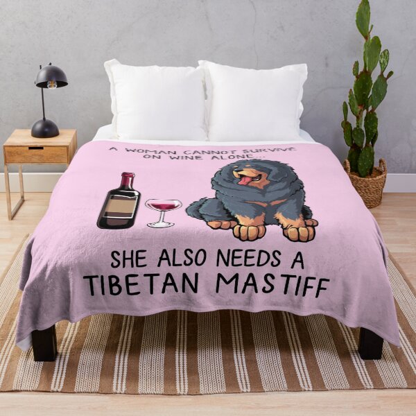 Item preview, Tibetan Mastiff and wine Funny gift for dog mom designed and sold by TeeDoozy.
