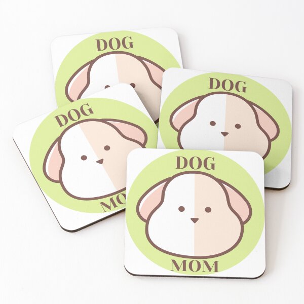 Item preview, Dog Mom with dog face in green background designed and sold by pinkpastel.