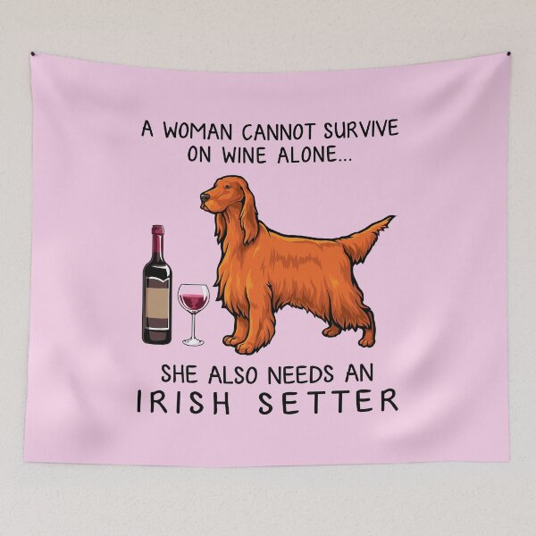 Item preview, Irish Setter and wine Funny gift for dog mom designed and sold by TeeDoozy.