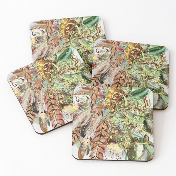 Item preview, Bohemian pattern with feathers designed and sold by FGCART.