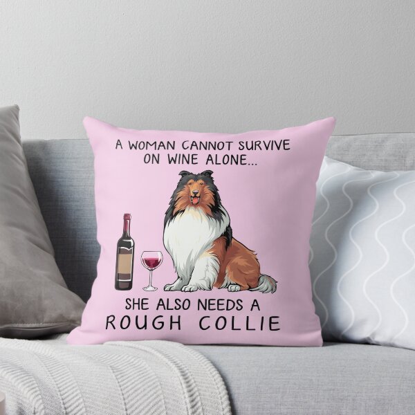 Item preview, Rough Collie and wine Funny gift for dog mom designed and sold by TeeDoozy.