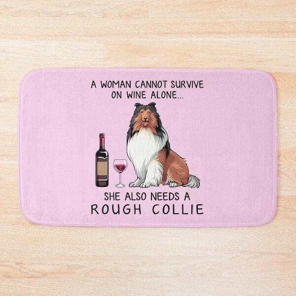 Item preview, Rough Collie and wine Funny gift for dog mom designed and sold by TeeDoozy.
