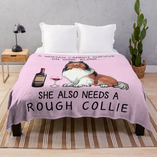 Item preview, Rough Collie and wine Funny gift for dog mom designed and sold by TeeDoozy.
