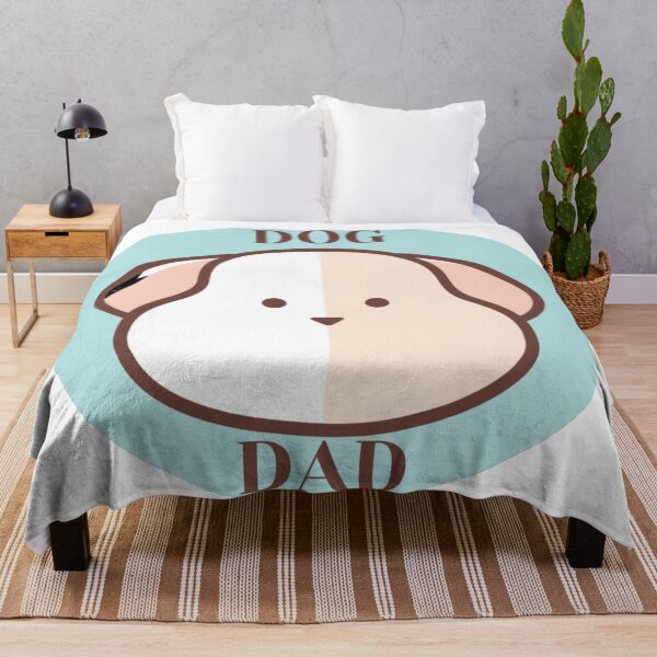 Item preview, Dog Dad with dog face in blue colour designed and sold by pinkpastel.