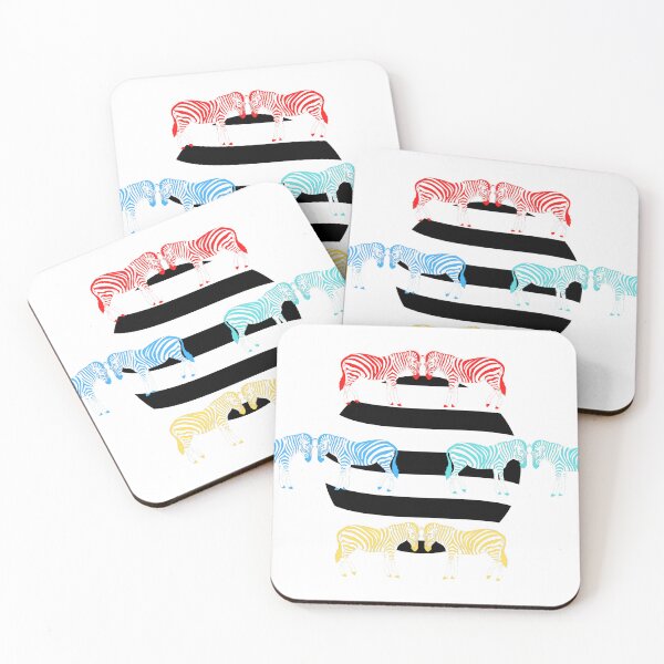 Item preview, Colorful Zebra Parade - Striped Animal Art designed and sold by DonneeCreations.