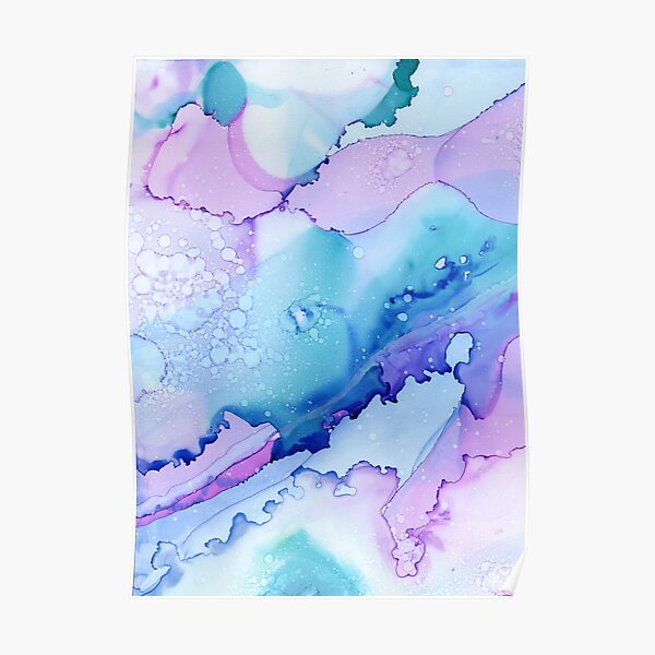 Abstract Ink - blue/purple Poster