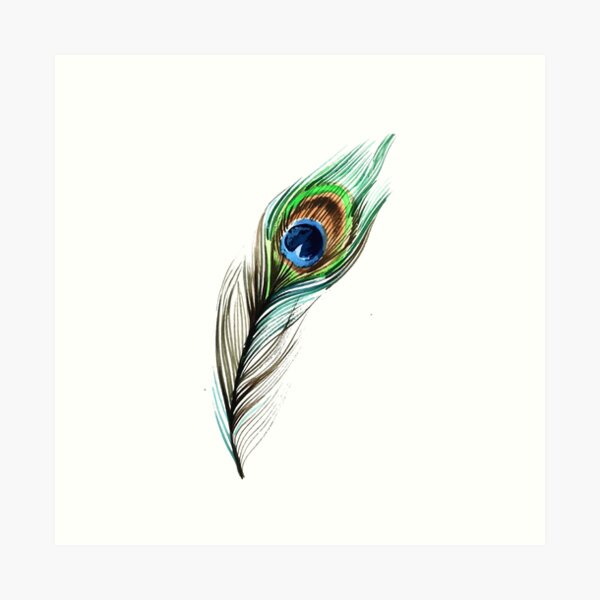 Regalocasila Peacock Feather Hindu God Lord Krishna Digital Poster With Uv  Textured | Room Decoration | Reprint On Non Tearable Waterproof Polyester |  Unframed : Size “24 X 36