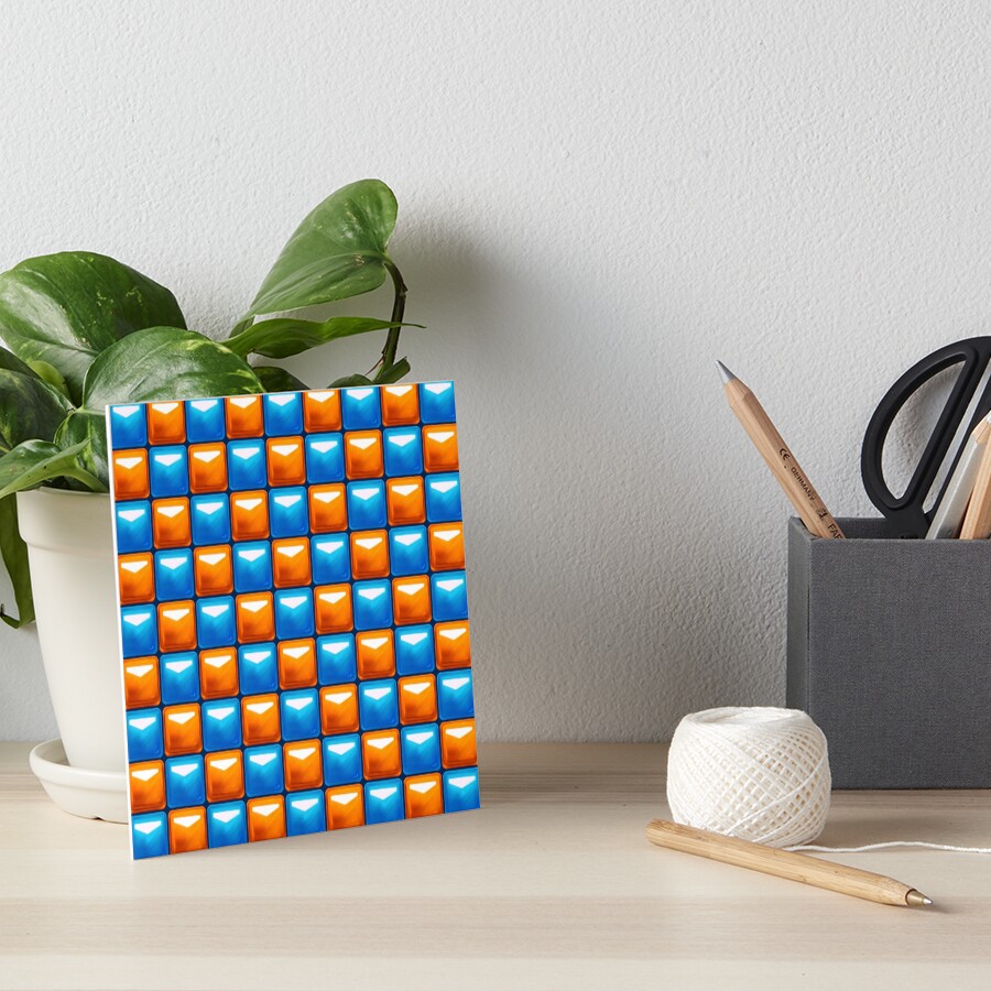 Beat Saber Block Pattern 2022 Azure Blue And Burnt Orange Art Board