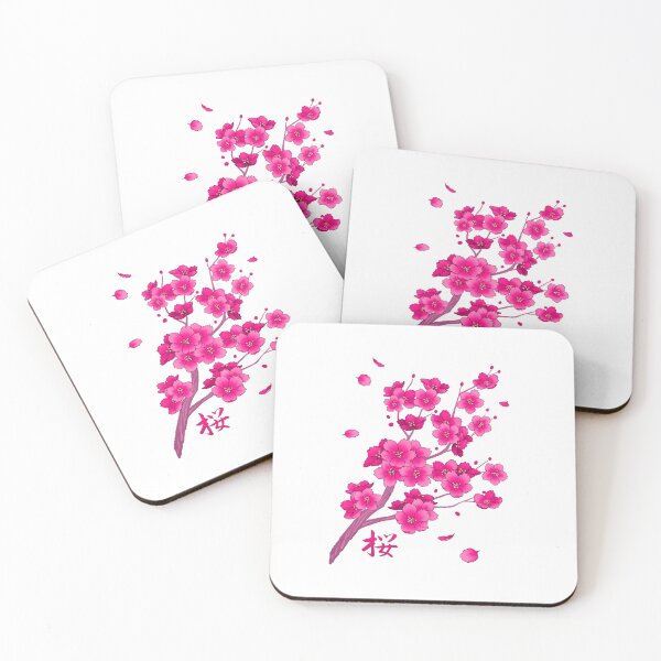 Item preview, Falling Neon Hot Pink Sakura Cherry Blossom designed and sold by arterialmotive.