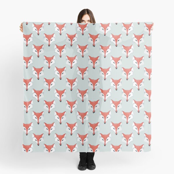 Fox Pattern on Sage Scarf