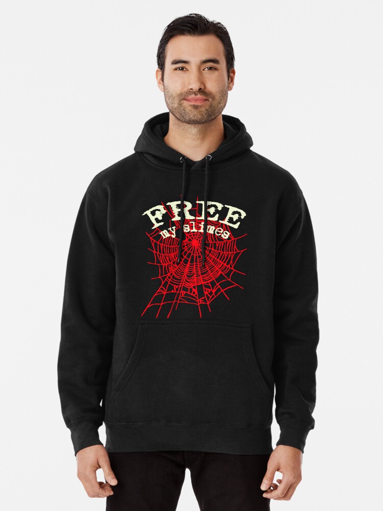 Grey hoodie with red hot sale writing