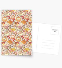 Woodland Hedgehogs - a pattern in soft neutrals Postcards