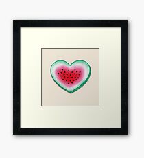 Summer Love - Watermelon Heart Framed Print