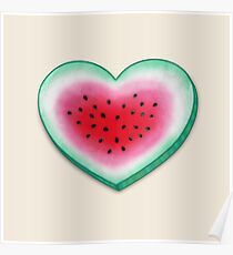 Summer Love - Watermelon Heart Poster