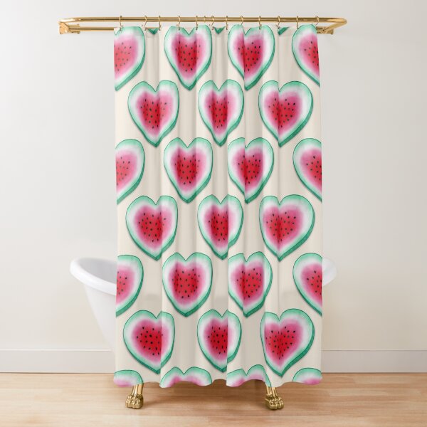 Summer Love - Watermelon Heart Shower Curtain