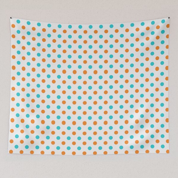 Item preview, Aesthetic polka dot blue sea and orange designed and sold by vanyadesign.