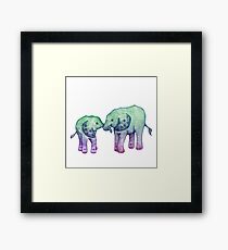 Baby Elephant Love Framed Print