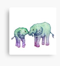 Baby Elephant Love Metal Print