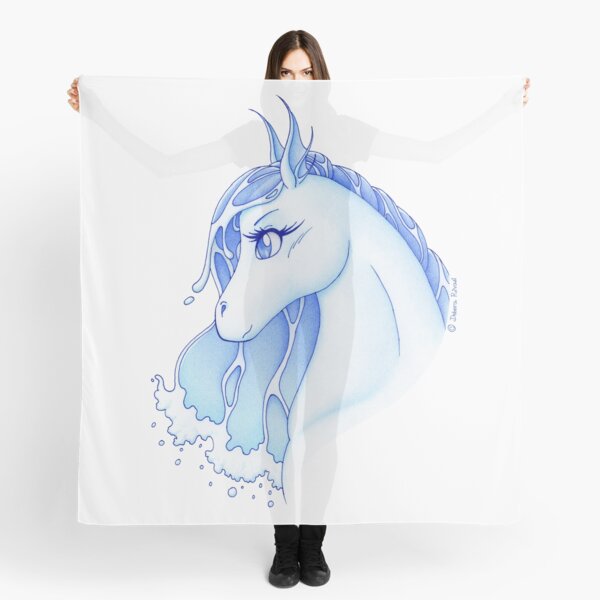 Nadi hippocamp - spirit of water (white bg vrs.) Scarf