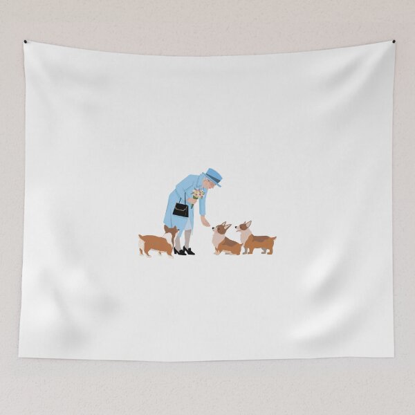 Item preview, Queen and her corgis designed and sold by ElainaNienow.
