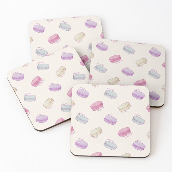 Item preview, French Macaron Pattern - raspberry, pistachio, lemon & blueberry designed and sold by Perrin Le Feuvre.
