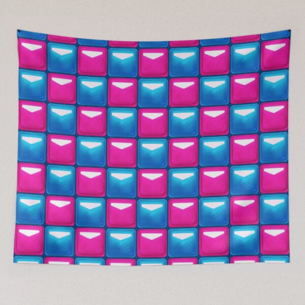 Item preview, Beat Saber Block Pattern 2022 - Fuchsia Pink & Azure Blue designed and sold by JessySketches.