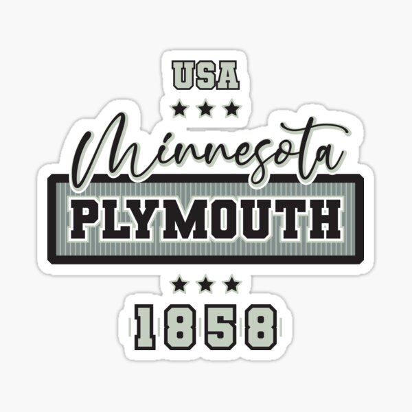 Item preview, Plymouth, Minnesota, USA. Lettering. Gray color designed and sold by Dmitry Sytnikov.