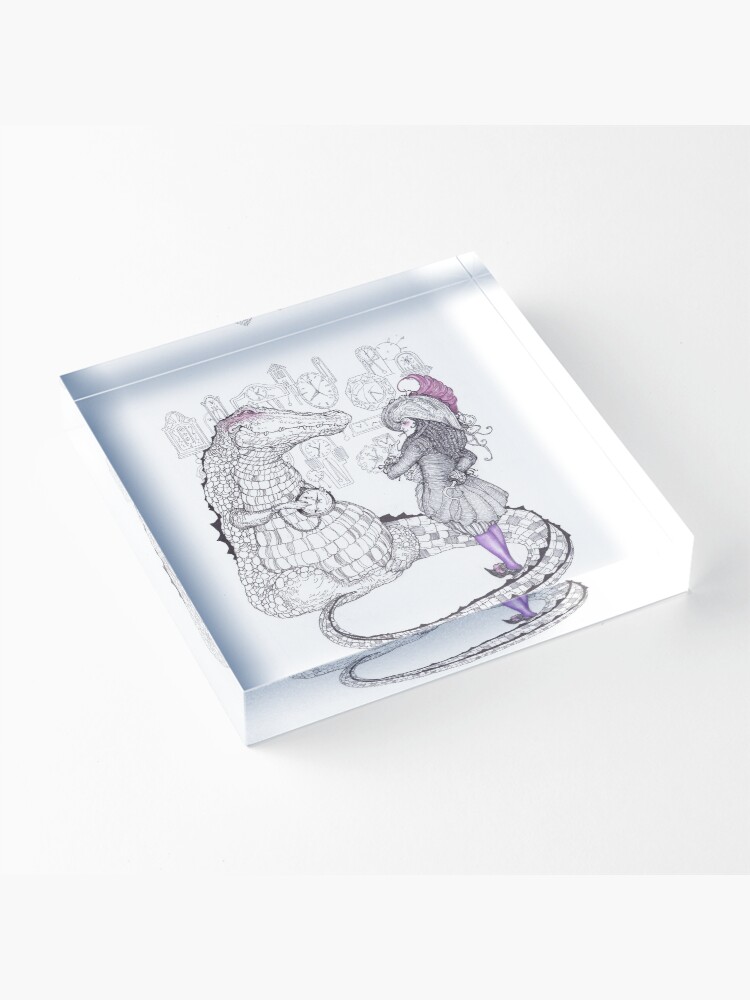 Thumbnail 3 of 5, Acrylic Block, Captain Hook and the Crocodile designed and sold by jessicagadra.