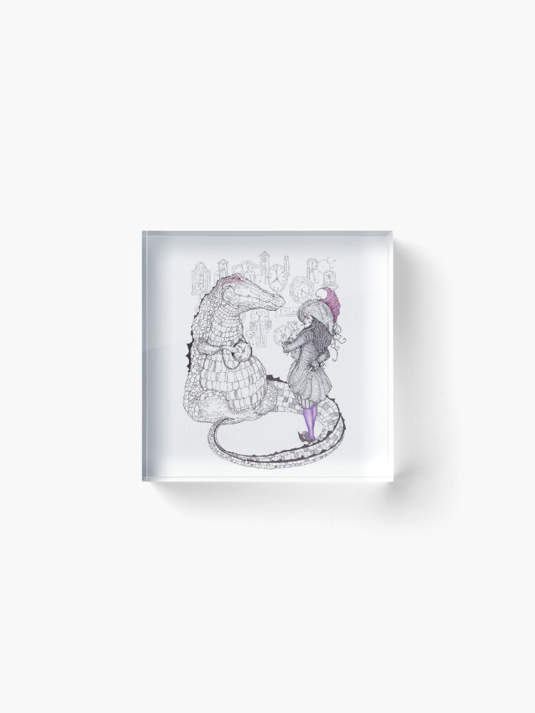 Thumbnail 2 of 5, Acrylic Block, Captain Hook and the Crocodile designed and sold by jessicagadra.
