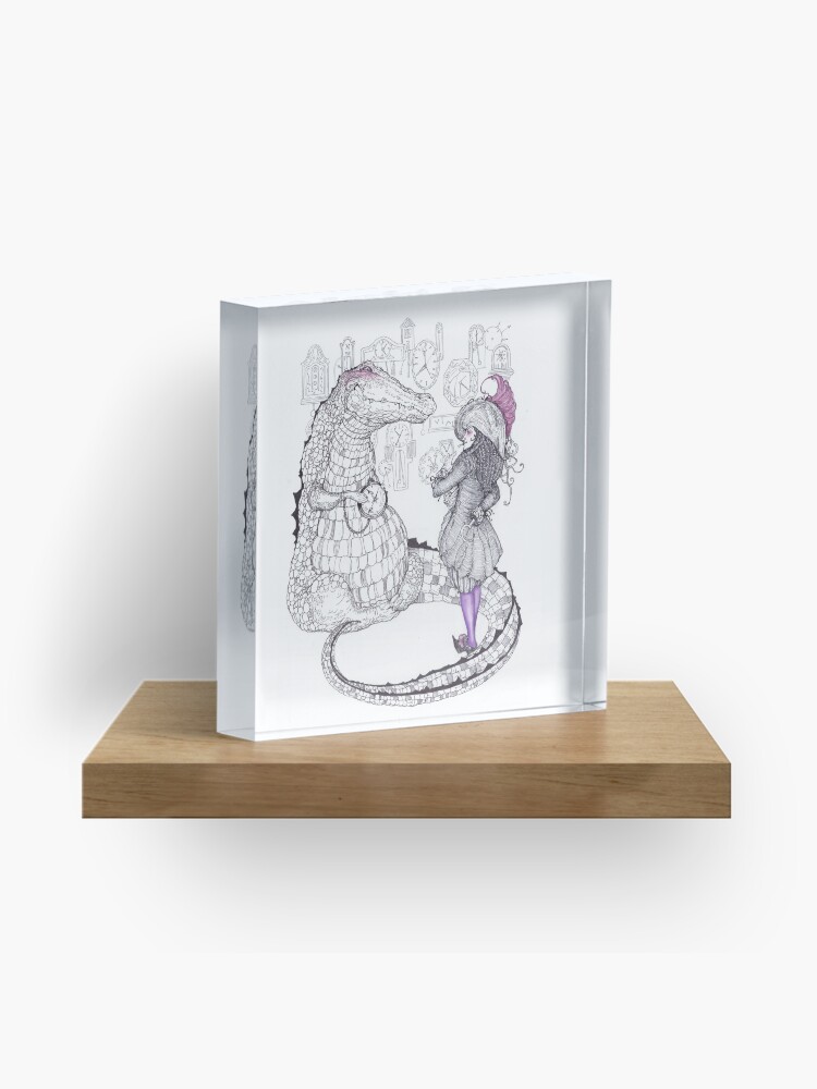 Thumbnail 1 of 5, Acrylic Block, Captain Hook and the Crocodile designed and sold by jessicagadra.