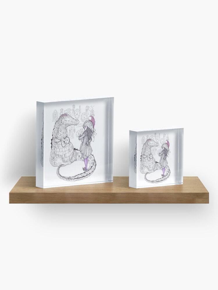 Thumbnail 4 of 5, Acrylic Block, Captain Hook and the Crocodile designed and sold by jessicagadra.