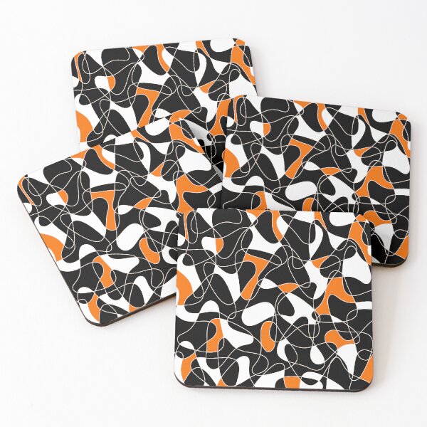 Item preview, Abstract pattern - orange, black and white. designed and sold by K.S ART.