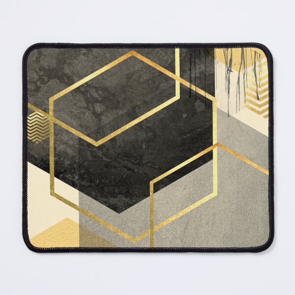 Item preview, Black Yellow Gold Geometric designed and sold by UrbanEpiphany.