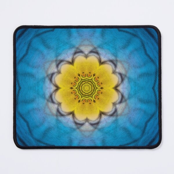 Item preview, bright radial yellow gold floral fantasy in square format designed and sold by mister-john.