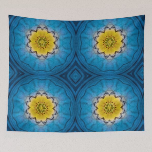 Item preview, bright radial yellow gold floral fantasy in square format designed and sold by mister-john.