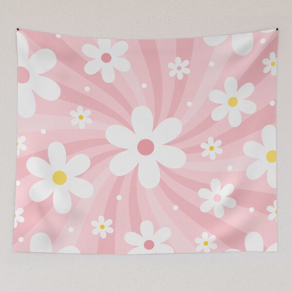 Item preview, Pink Girly Groovy Retro Colorful Sunshine Daisy Floral 70s 80s designed and sold by lovelyvibezzzz.