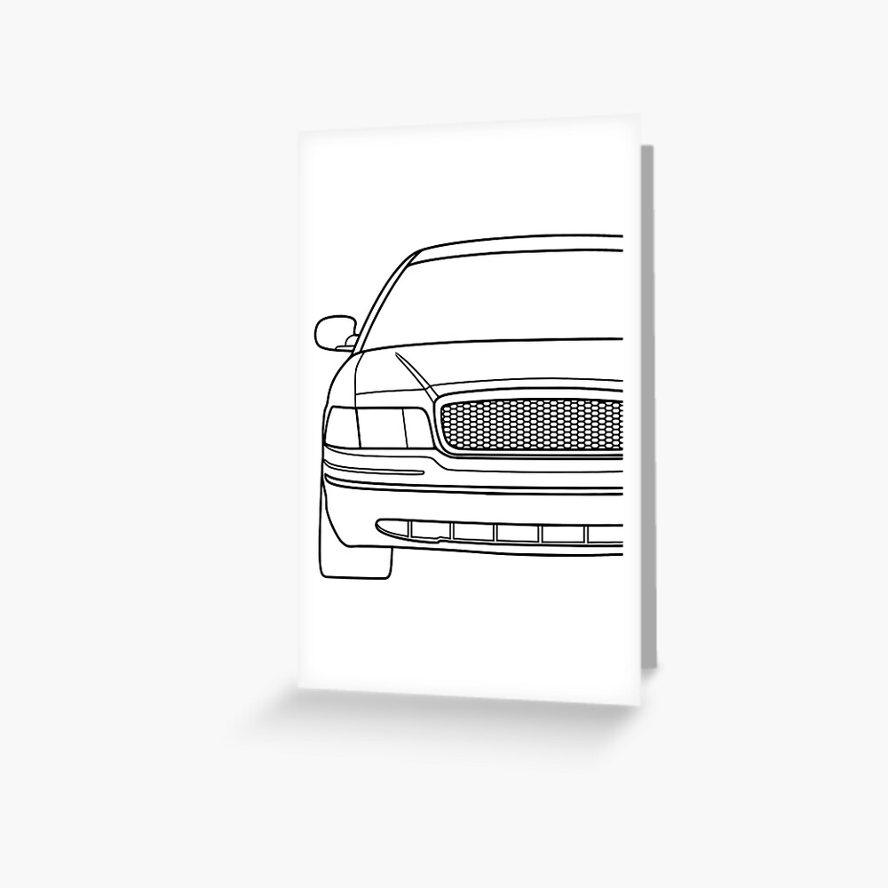 Ford Crown Victoria Police Interceptor Best T Shirt Design Usa Black Lines Greeting Card For 9449