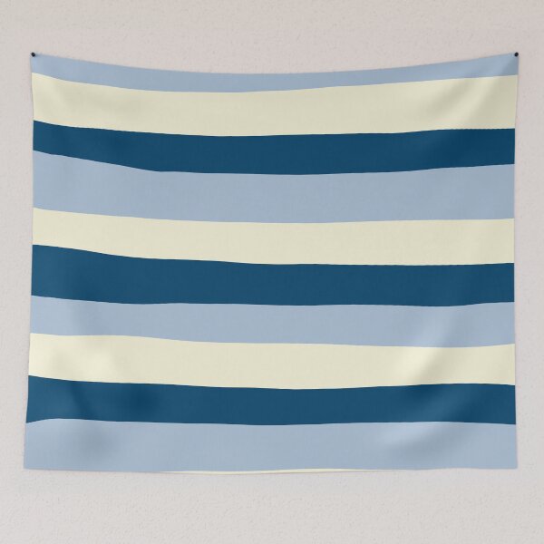 Item preview, Uneven Stripes - Dark Blue, Light Blue and Cream designed and sold by LAEC-Shop.