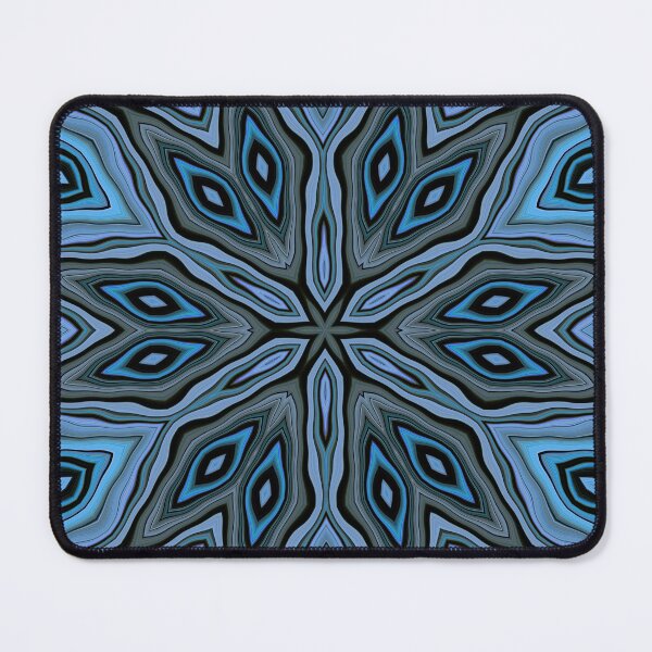 Item preview, creative shades of turquoise blue floral fantasy in square format designed and sold by mister-john.