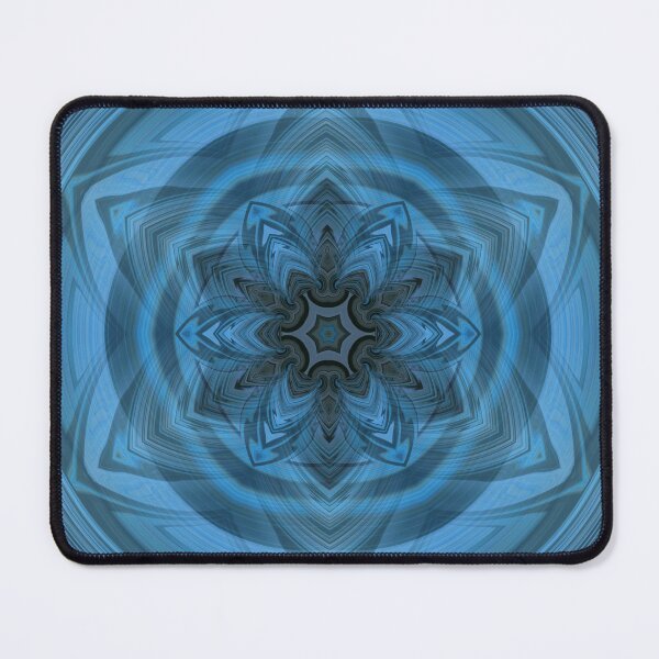 Item preview, elegant shades of turquoise blue floral fantasy in square format designed and sold by mister-john.