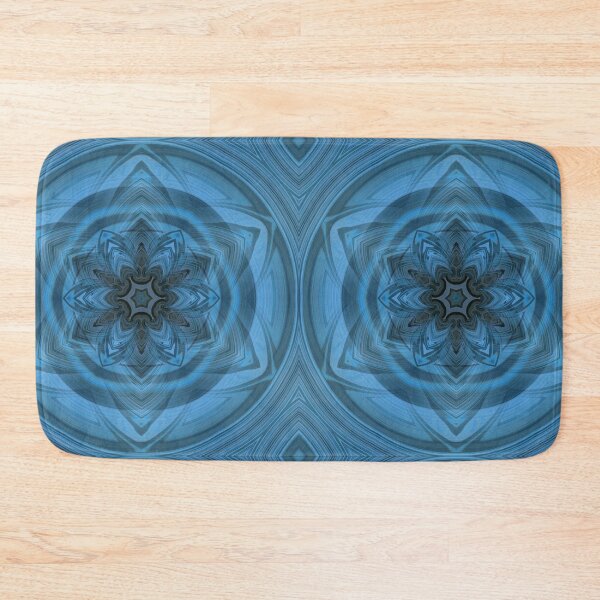 Item preview, elegant shades of turquoise blue floral fantasy in square format designed and sold by mister-john.