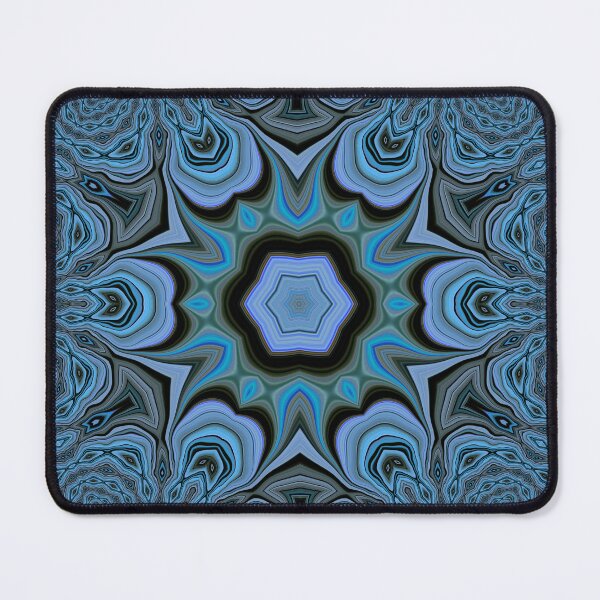 Item preview, detailed shades of turquoise blue floral fantasy in square format designed and sold by mister-john.