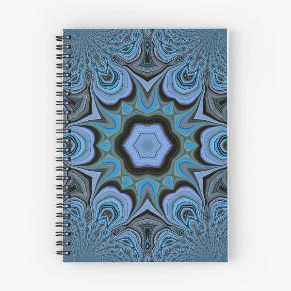 Item preview, detailed shades of turquoise blue floral fantasy in square format designed and sold by mister-john.