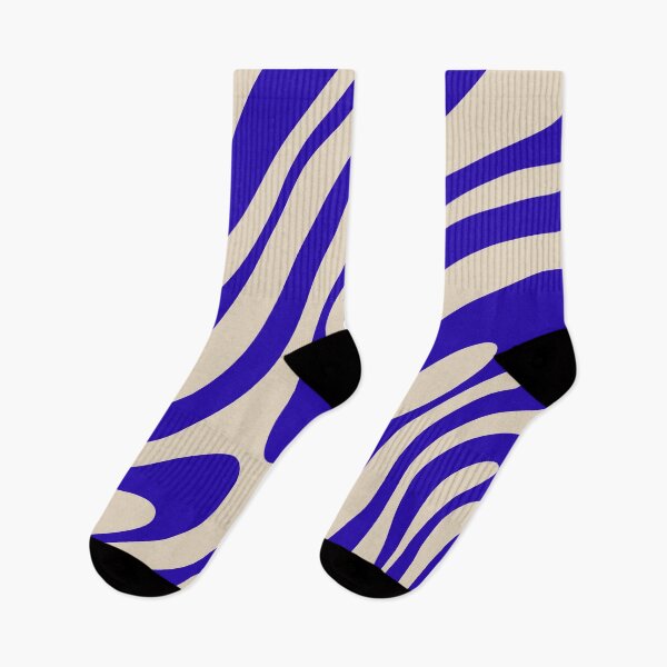 Item preview, Wavy Loops Retro Abstract Pattern in Cobalt Blue and Beige designed and sold by kierkegaard.