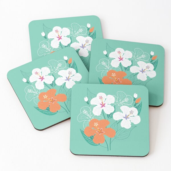 Item preview, Hibiscus Orange and White designed and sold by Insvy Design Studio.