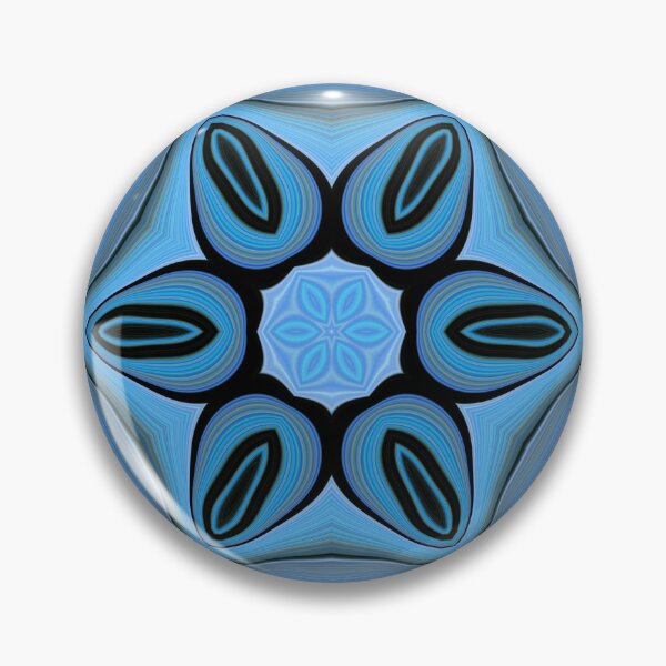 Item preview, vivid shades of turquoise blue floral fantasy in square format designed and sold by mister-john.