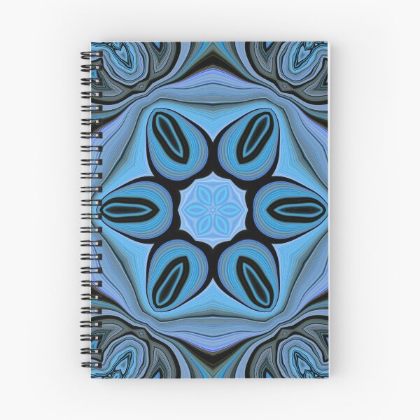 Item preview, vivid shades of turquoise blue floral fantasy in square format designed and sold by mister-john.