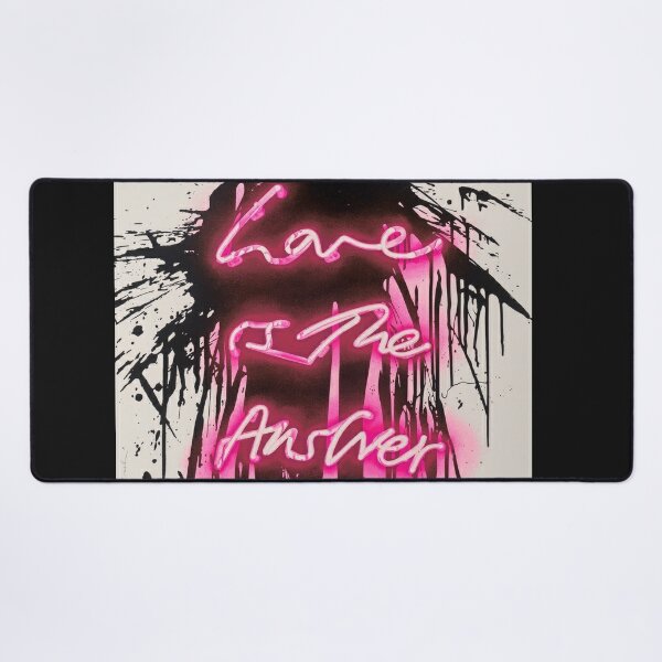 Love Is The Answer - Neon Spray Paint Art | Mounted Print